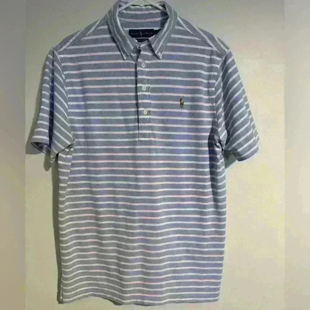Men’s M Ralph Lauren Polo golf shirt blue/white EUC